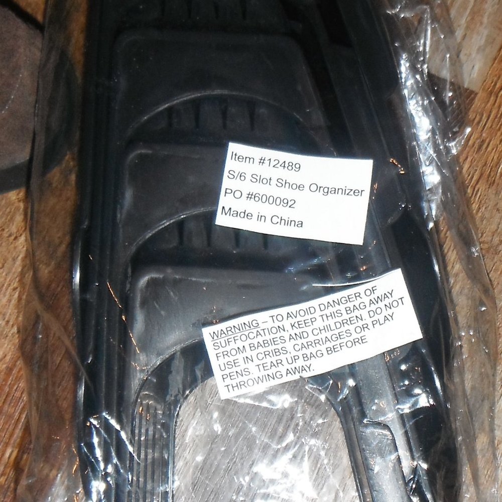 NWT black 6 piece set of slot shoe organizers